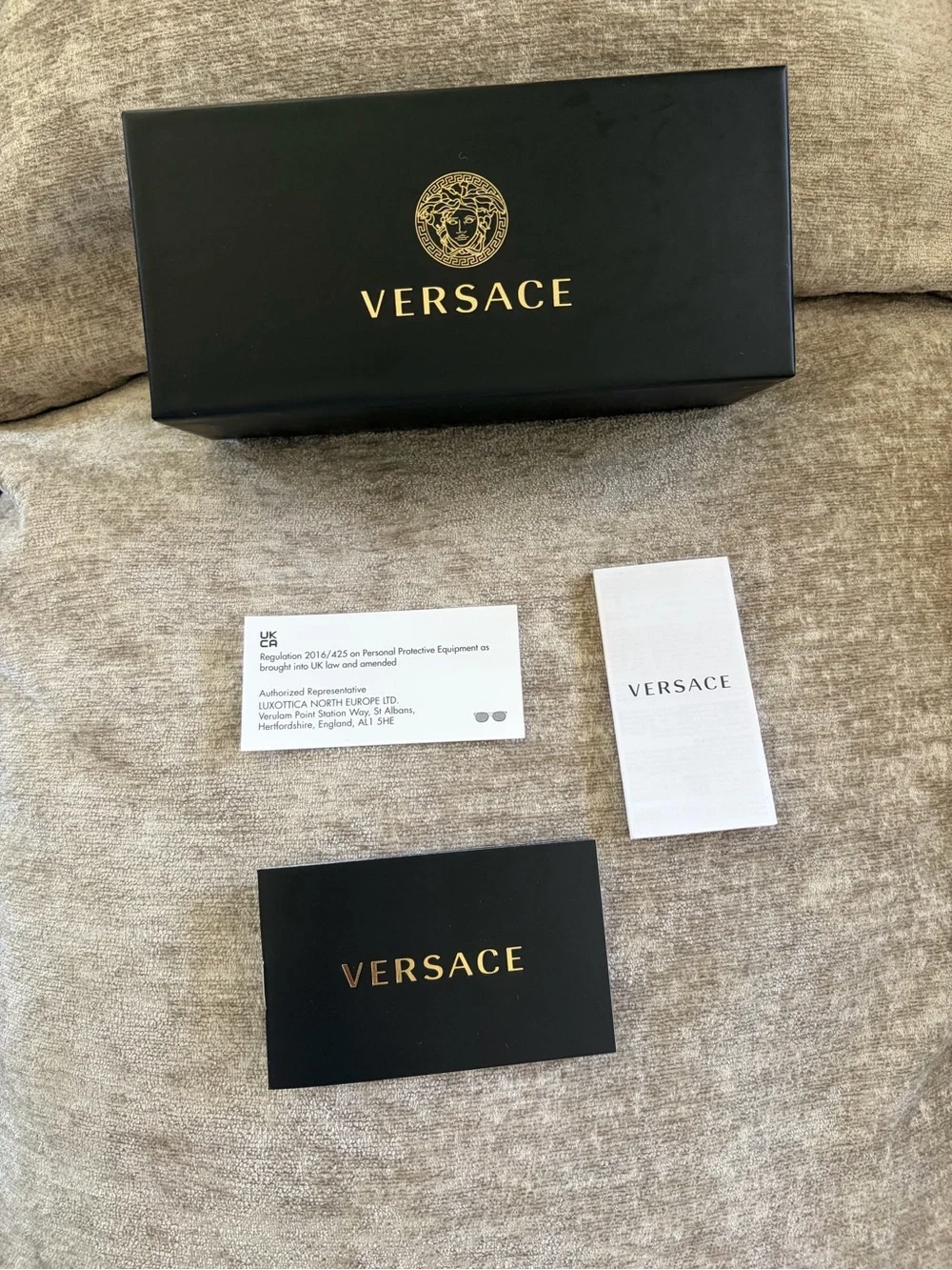 Versace Unisex Gold Frame Aviator Sunglasses with Grey Lenses